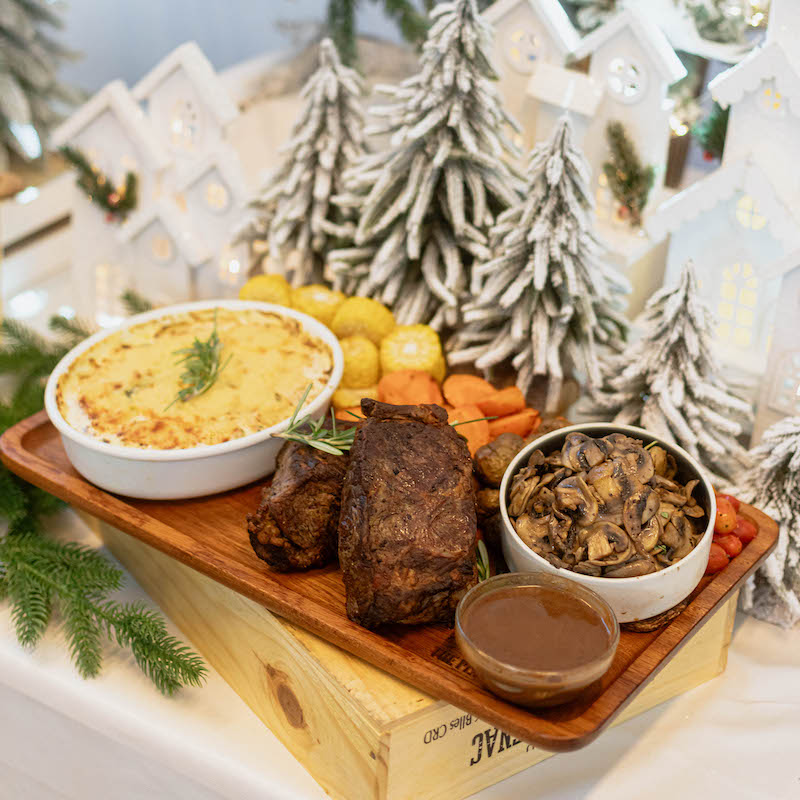 Christmas Lunch/Dinner Catering: Yuletide Feast Set Menu with Holiday Sous Vide Roast Ribeye Set Menu (from $1060 for 20pax) (1 Nov-1 Jan 2024)