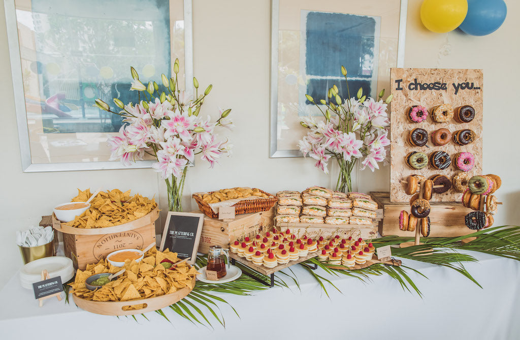 kids party catering and donut wall