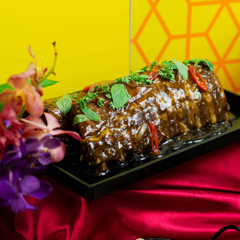 Chinese New Year Buffet Catering 2024: Splendours of Spring Feast with Thai Basil Baby Back Ribs (from $920 for 20pax)
